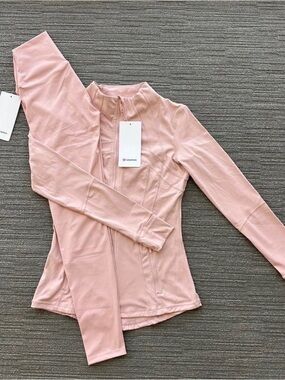 lululemon athletica FULL SET Blush Pink Full-Zip Athletic Jacket and leggings